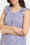 Zivame Floral Pop Woven Knee Length Nightdress - Dutch Canal — thumbnail 5